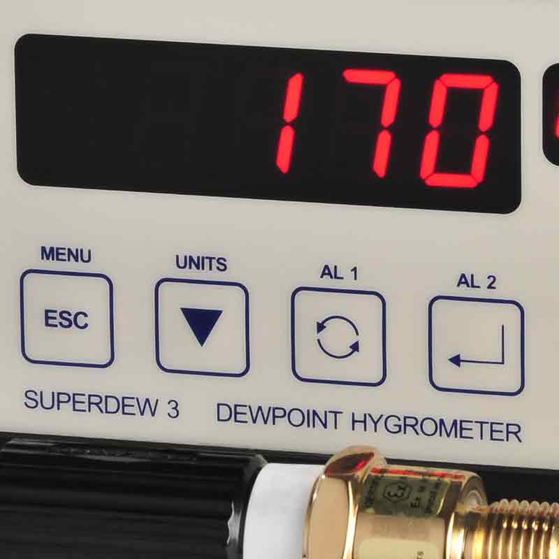SHAW Superdew 3 single channel hygrometer with automatic calibration feature, dewpoint measurement of trace moisture, process gases and dry compressed air