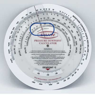 Pressure dewpoint calculator, dew point meter, shaw moisture meters